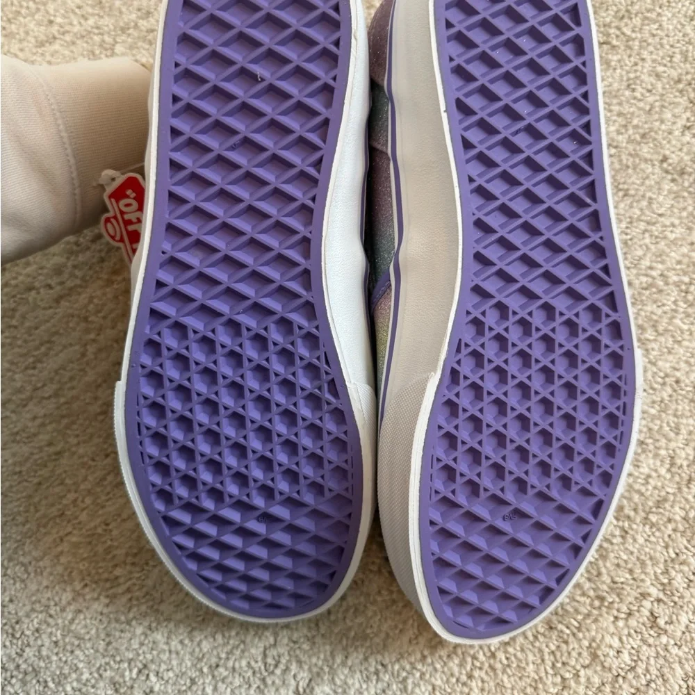 Vans Rainbow Glitter Asher Pull‎ Ons Youth Size 6 Or Women’s  Size 7 New No box